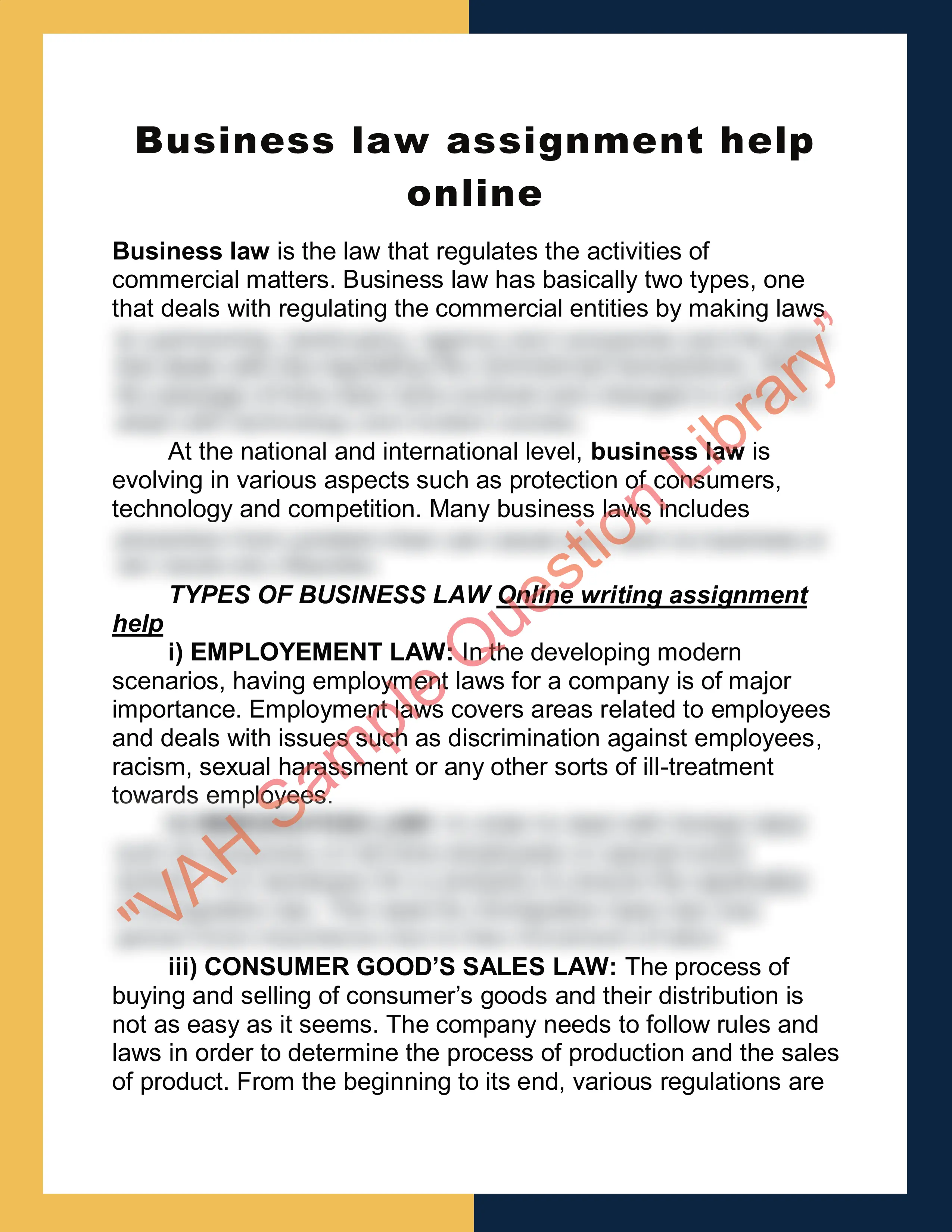 Business law assignment help online 0